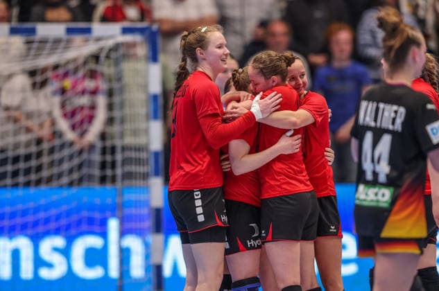 GER, Hamm, Germany vs Belgium, EHF EURO Qualifiers, Handball, EHF, Season 2025 2026, WESTPRESS arena, 6 Matchday in picture Fien Boons Belgium Handball Women 4 , last international match and goal, last match, emotions DFB DFL REGULATIONS PROHIBIT ANY USE OF PHOTOGRAPHS AS IMAGE SEQUENCES AND OR QUASI VIDEO, 12 04 2026 Copyright: HMBxMedia HendrikxHamelau