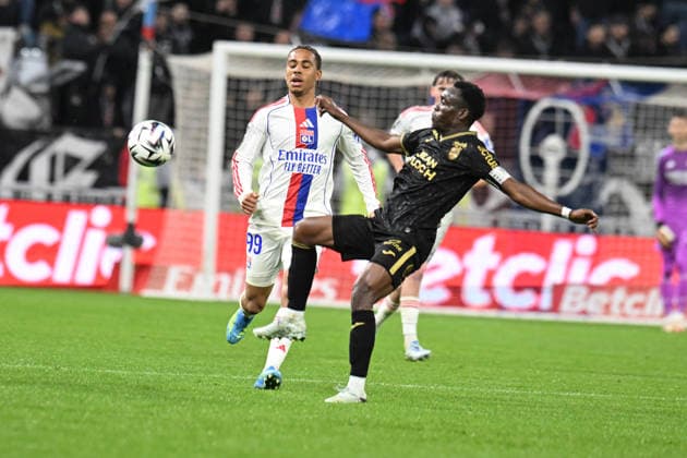 Football : Olympique Lyonnais v Lorient - French ligue 1- 12 04 2026 NARTEY Noah of Lyon during the French ligue 1 match between Olympique Lyonnais and Lorient at Groupama Stadium Decines Charpieu Lyon on April 12, 2026 , France LYONFrance  Copyright: xMouradxAllilix
