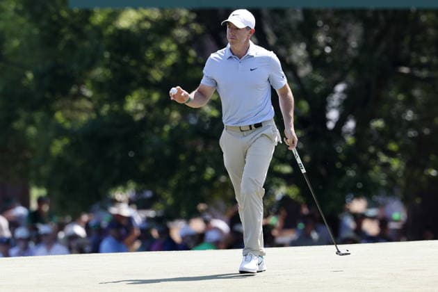 Golf - Masters Tournament round 4 Rory McIlroy of Northern Ireland birdie putts on the third green in Round 4 of the 2026 Masters tournament in Augusta, Georgia, USA, 12 April 2026. AUGUSTA GEORGIA United States  Copyright: xERIKxS.xLESSERx
