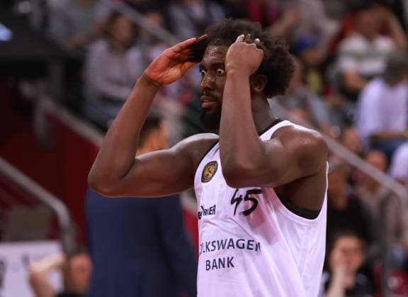 Oluwasimisola Shittu Braunschweig after the defeat, Bonn, Germany, 12 04 2026, Basketball Bundesliga, Matchday 29, Telekom Baskets Bonn vs Basketball Löwen Braunschweig