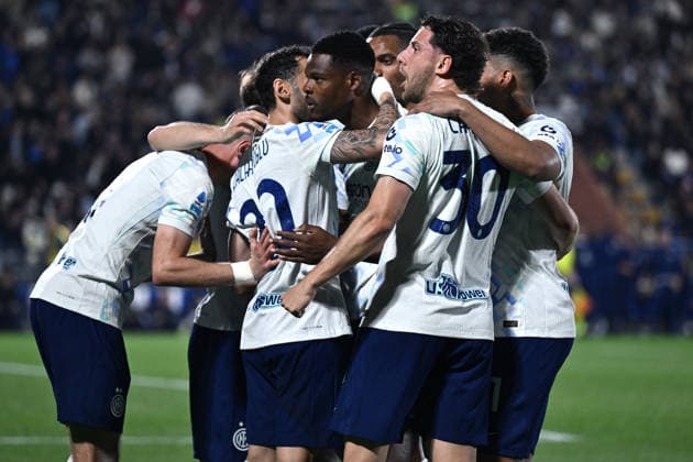 Db Como 12 04 2026 - campionato di calcio serie A Como-Inter foto Daniele Buffa Image nella foto: esultanza gol Denzel Dumfries 