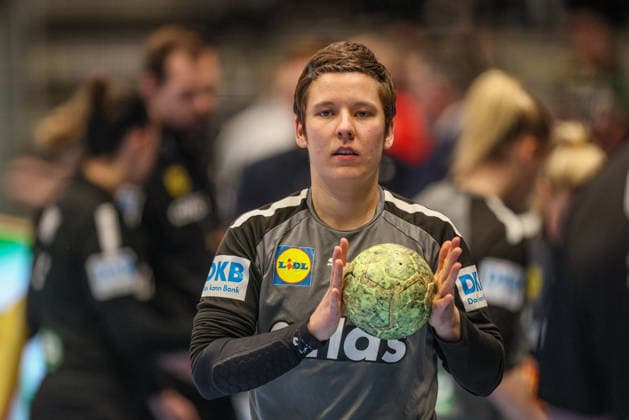 GER, Hamm, Germany vs Belgium, EHF EURO Qualifiers, Handball, EHF, Season 2025 2026, WESTPRESS arena, 6 Matchday in picture Alina Grijseels Germany Handball Women 4 DFB DFL REGULATIONS PROHIBIT ANY USE OF PHOTOGRAPHS AS IMAGE SEQUENCES AND OR QUASI VIDEO, 12 04 2026 Copyright: HMBxMedia HendrikxHamelau