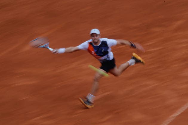 Mexico City Open Final Match James Duckworth (AUS) lunges to play a forehand against Stefano Napolitano (ITA) during the Mexico City Open singles final at the Chapultepec Sports Center. on April 12, 2026 in Mexico City, Mexico. (Photo by Carlos Santiago Eyepix Group) Copyright: xCarlosxSantiagox xEyepixxGroupx CS_12042026_180485