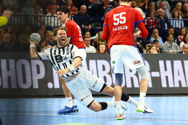 Handball I Men I Season 2025 2026 I Bundesliga I 28 Matchday I HSV Hamburg THW Kiel I 12 04 2026 Petter Overby 11, THW Kiel Hamburg Barclaycard Arena Hamburg Germany Copyright: xLobeca RalfxHomburgx