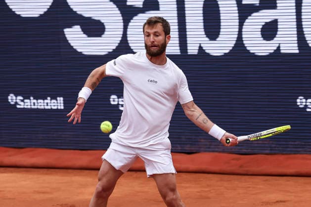 April 13, 2026, Barcelona, Barcelona, Spain: Corentin Moutet of France in action agaisnt Ignacio Buse of Peru during the First round tennis match of the Barcelona Open Banc Sabadell - Conde Godo 2026 Day 3 at Real Club de Tenis Barcelona on April 13, 2026 in Barcelona, Spain. Barcelona Open Banc Sabadell - Conde Godo 2026 Day 3  - ZUMAa181 20260413_zaa_a181_031 Copyright: xJavierxBorregox