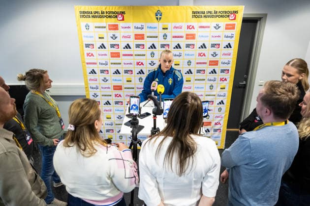 Football, Women, World Cup Qualifiers, National Team Sweden, Press conference