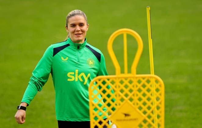 Republic of Ireland WNT Squad Training, Polsat Plus Arena, Gdansk, Poland 13 4 2026 Jamie Finn Jamie Finn 13 4 2026  Copyright: x INPHO RyanxByrnex RB2_6670