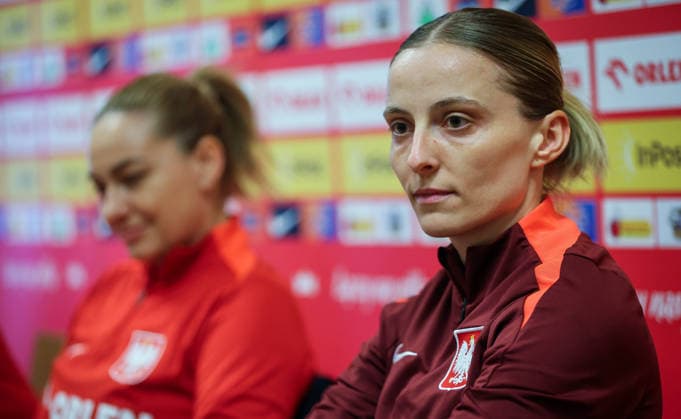Poland WNT press conference, PK, Pressekonferenz Polsat Plus Arena, Gdansk, Poland 13 4 2026 Ewelina Kamczyk Ewelina Kamczyk 13 4 2026  Copyright: x INPHO RyanxByrnex RB1_0823_1