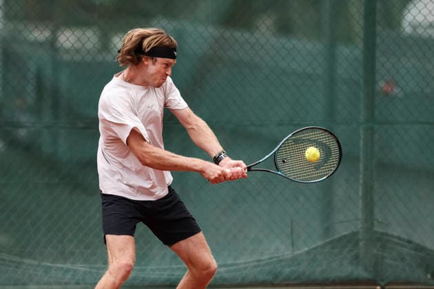 April 13, 2026, Barcelona, Barcelona, Spain: Andrey Rublev of Russia during training on Day 3 of the Barcelona Open Banc Sabadell - Conde Godo 2026 Day 3 at Real Club de Tenis Barcelona on April 13, 2026 in Barcelona, Spain. Barcelona Spain - ZUMAa181 20260413_zaa_a181_143 Copyright: xJavierxBorregox