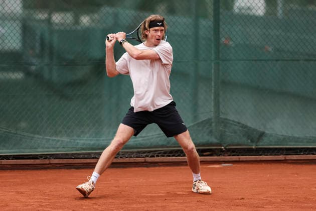 April 13, 2026, Barcelona, Barcelona, Spain: Andrey Rublev of Russia during training on Day 3 of the Barcelona Open Banc Sabadell - Conde Godo 2026 Day 3 at Real Club de Tenis Barcelona on April 13, 2026 in Barcelona, Spain. Barcelona Spain - ZUMAa181 20260413_zaa_a181_147 Copyright: xJavierxBorregox