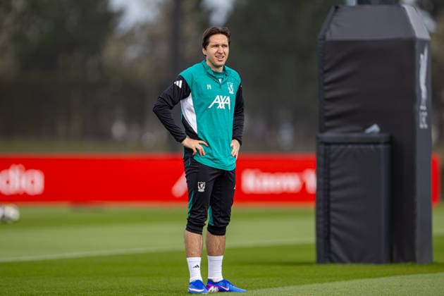 Football - UEFA Champions League - Quarter-FInal - 2nd Leg - Liverpool FC v Paris Saint-Germain FC - MD-1 LIVERPOOL, ENGLAND - Monday, April 13, 2026: Liverpool s Federico Chiesa during a training session at the AXA Training Centre ahead of the UEFA Champions League Quarter-Final 2nd Leg match between Liverpool FC and Paris Saint-Germain FC. (Photo by David Rawcliffe Propaganda) LIVERPOOL AXA Training Centre MERSEYSIDE ENGLAND  Copyright: xDavidxRawcliffex 2026-04-13-043-Liverpool_PSG_MD-1
