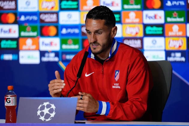 April 13, 2026, Madrid, Madrid, Spain: Jorge Resurreccion Koke attends his press conference, PK, Pressekonferenz during the training day of Atletico de Madrid ahead the UEFA Champions League 2025 26 Quarter-Final Second Leg match against FC Barcelona, Barca at Riyadh Air Metropolitano on April 13, 2026, in Madrid, Spain. Madrid Spain - ZUMAa181 20260413_zaa_a181_163 Copyright: xDennisxAgyemanx