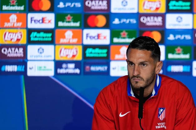 April 13, 2026, Madrid, Madrid, Spain: Jorge Resurreccion Koke attends his press conference, PK, Pressekonferenz during the training day of Atletico de Madrid ahead the UEFA Champions League 2025 26 Quarter-Final Second Leg match against FC Barcelona, Barca at Riyadh Air Metropolitano on April 13, 2026, in Madrid, Spain. Madrid Spain - ZUMAa181 20260413_zaa_a181_165 Copyright: xDennisxAgyemanx