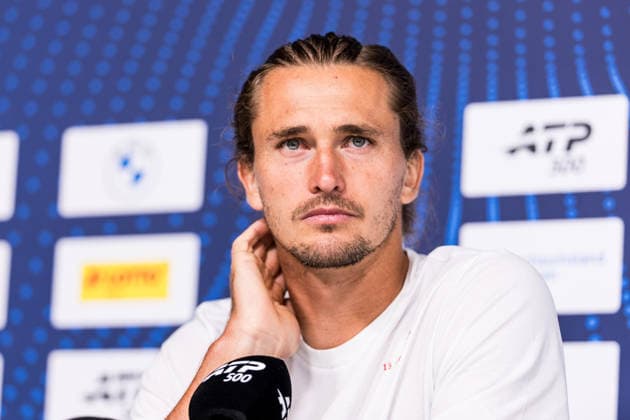 MUNICH, GERMANY - APRIL 13: Alexander Zverev (GER) during the BMW Open by Bitpanda press conference, PK, Pressekonferenz at MTTC Iphitos on April 13, 2026 in Munich, Germany. Bavaria Germany Copyright: xSteffiexWunderlx