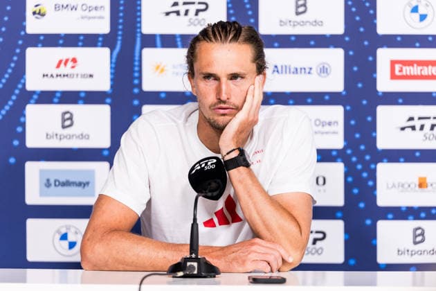 MUNICH, GERMANY - APRIL 13: Alexander Zverev (GER) during the BMW Open by Bitpanda press conference, PK, Pressekonferenz at MTTC Iphitos on April 13, 2026 in Munich, Germany. Bavaria Germany Copyright: xSteffiexWunderlx