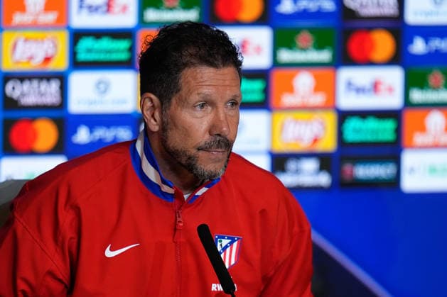 April 13, 2026, Madrid, Madrid, Spain: Diego Pablo Simeone, head coach of Atletico de Madrid, attends his press conference, PK, Pressekonferenz during the training day of Atletico de Madrid ahead the UEFA Champions League 2025 26 Quarter-Final Second Leg match against FC Barcelona, Barca at Riyadh Air Metropolitano on April 13, 2026, in Madrid, Spain. Madrid Spain - ZUMAa181 20260413_zaa_a181_190 Copyright: xDennisxAgyemanx