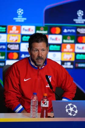 April 13, 2026, Madrid, Madrid, Spain: Diego Pablo Simeone, head coach of Atletico de Madrid, attends his press conference, PK, Pressekonferenz during the training day of Atletico de Madrid ahead the UEFA Champions League 2025 26 Quarter-Final Second Leg match against FC Barcelona, Barca at Riyadh Air Metropolitano on April 13, 2026, in Madrid, Spain. Madrid Spain - ZUMAa181 20260413_zaa_a181_191 Copyright: xDennisxAgyemanx