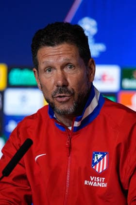 April 13, 2026, Madrid, Madrid, Spain: Diego Pablo Simeone, head coach of Atletico de Madrid, attends his press conference, PK, Pressekonferenz during the training day of Atletico de Madrid ahead the UEFA Champions League 2025 26 Quarter-Final Second Leg match against FC Barcelona, Barca at Riyadh Air Metropolitano on April 13, 2026, in Madrid, Spain. Madrid Spain - ZUMAa181 20260413_zaa_a181_193 Copyright: xDennisxAgyemanx