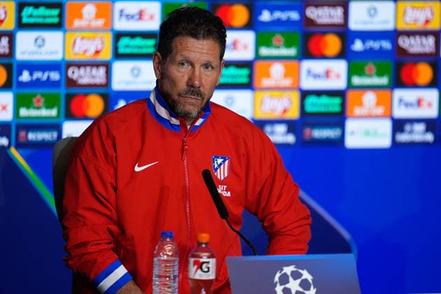 April 13, 2026, Madrid, Madrid, Spain: Diego Pablo Simeone, head coach of Atletico de Madrid, attends his press conference, PK, Pressekonferenz during the training day of Atletico de Madrid ahead the UEFA Champions League 2025 26 Quarter-Final Second Leg match against FC Barcelona, Barca at Riyadh Air Metropolitano on April 13, 2026, in Madrid, Spain. Madrid Spain - ZUMAa181 20260413_zaa_a181_194 Copyright: xDennisxAgyemanx