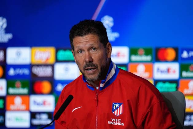 April 13, 2026, Madrid, Madrid, Spain: Diego Pablo Simeone, head coach of Atletico de Madrid, attends his press conference, PK, Pressekonferenz during the training day of Atletico de Madrid ahead the UEFA Champions League 2025 26 Quarter-Final Second Leg match against FC Barcelona, Barca at Riyadh Air Metropolitano on April 13, 2026, in Madrid, Spain. Madrid Spain - ZUMAa181 20260413_zaa_a181_195 Copyright: xDennisxAgyemanx