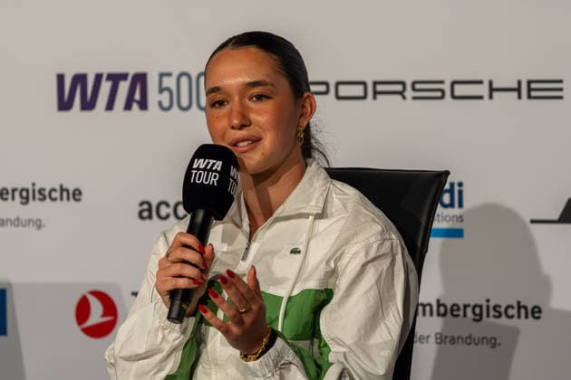Eva Lys, Press conference, Tennis, ATP Tournament, WTA 500, Porsche Tennis Grand Prix, 13 04 2026, Tennis, ATP Tournament, WTA 500, Porsche Tennis Grand Prix, 13 04 2026, Stuttgart Copyright: xEibner-Pressefoto EdwardxCheungx EP_ECG