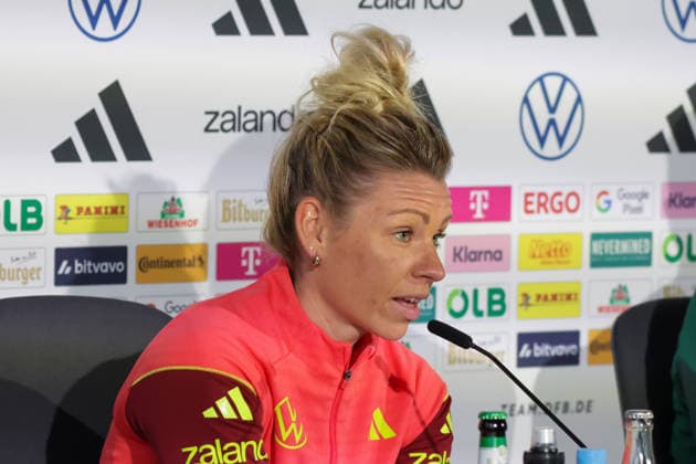 13 04 2026, xgrfx, Football DFB Media Dates, German Womens National Team Press Conference and Final Training v l Linda Dallmann German Womens National Team DFL DFB REGULATIONS PROHIBIT ANY USE OF PHOTOGRAPHS as IMAGE SEQUENCES and or QUASI VIDEO Nuremberg