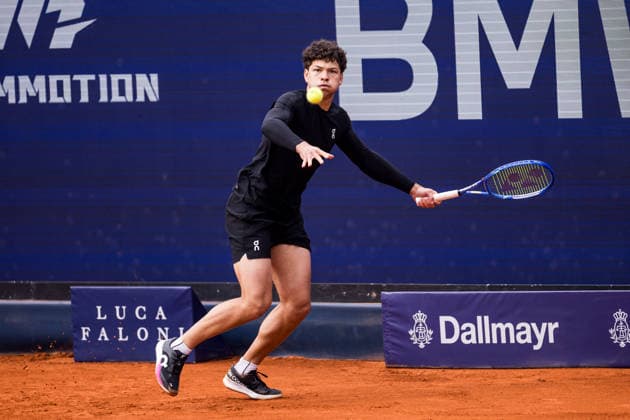 MUNICH, GERMANY - APRIL 13: Ben Shelton (USA) during the BMW Open by Bitpanda Singles match between Emilio Nava (USA) vs Ben Shelton (USA) at MTTC Iphitos on April 13, 2026 in Munich, Germany. Bavaria Germany Copyright: xSteffiexWunderlx