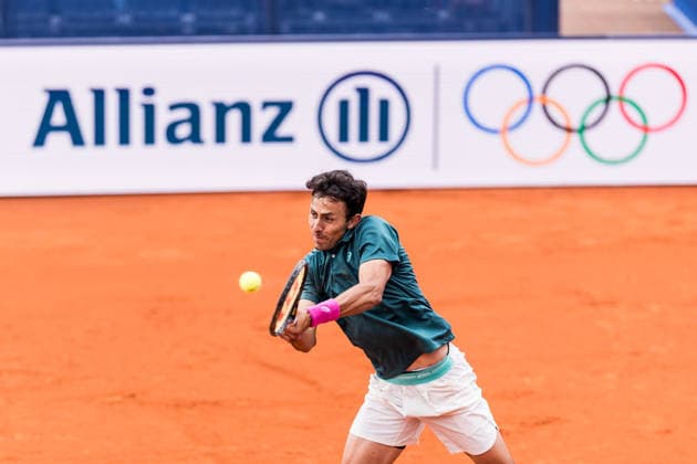 MUNICH, GERMANY - APRIL 13: Emilio Nava (USA) during the BMW Open by Bitpanda Singles match between Emilio Nava (USA) vs Ben Shelton (USA) at MTTC Iphitos on April 13, 2026 in Munich, Germany. Bavaria Germany Copyright: xSteffiexWunderlx