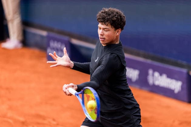 MUNICH, GERMANY - APRIL 13: Ben Shelton (USA) during the BMW Open by Bitpanda Singles match between Emilio Nava (USA) vs Ben Shelton (USA) at MTTC Iphitos on April 13, 2026 in Munich, Germany. Bavaria Germany Copyright: xSteffiexWunderlx