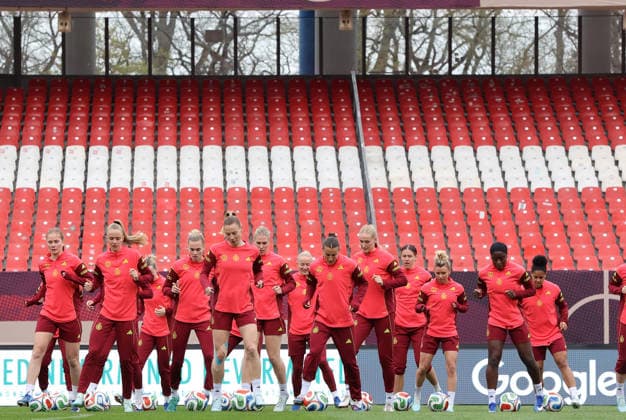 Frauen-Nationalmannschaft Abschlusstraining , vor dem Spiel WM Qualifikation Deutschland-Österreich , Fußball , Frauen , in den Max Morlock Stadion, in Nürnberg , Bayern , Deutschland. April 13 , 2026 . Photo by: Davide Elias IPA Photo Pressefoto DENL Copyright: xDavidexEliasx