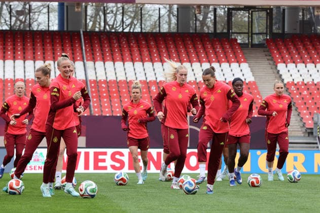 Frauen-Nationalmannschaft Abschlusstraining , vor dem Spiel WM Qualifikation Deutschland-Österreich , Fußball , Frauen , in den Max Morlock Stadion, in Nürnberg , Bayern , Deutschland. April 13 , 2026 . Photo by: Davide Elias IPA Photo Pressefoto DENL Copyright: xDavidexEliasx