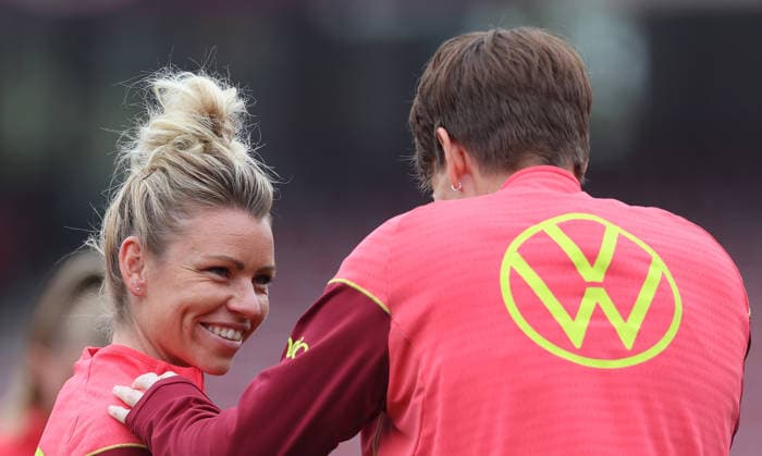 Linda Dallmann , Frauen-Nationalmannschaft Abschlusstraining , vor dem Spiel WM Qualifikation Deutschland-Österreich , Fußball , Frauen , in den Max Morlock Stadion, in Nürnberg , Bayern , Deutschland. April 13 , 2026 . Photo by: Davide Elias IPA Photo Pressefoto DENL Copyright: xDavidexEliasx