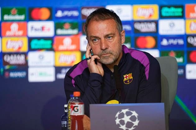 April 13, 2026, Madrid, Madrid, Spain: Hansi Flick attends his press conference, PK, Pressekonferenz during the training day of FC Barcelona, Barca ahead the UEFA Champions League 2025 26 Quarter-Final Second Leg match against Atletico de Madrid at Riyadh Air Metropolitano on April 13, 2026, in Madrid, Spain. Madrid Spain - ZUMAa181 20260413_zaa_a181_233 Copyright: xOscarxJ.xBarrosox