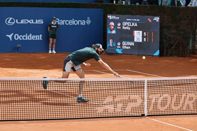 Reilly Opelka (USA), APRIL13, 2026 - Tennis : Opelka during singles 1st round match against Ethan Quinn on the Barcelona Open Banc Sabadell tennis tournament at the Real Club de Tenis de Barcelona in Barcelona, Spain. Noxthirdxpartyxsales  aflo_326842709