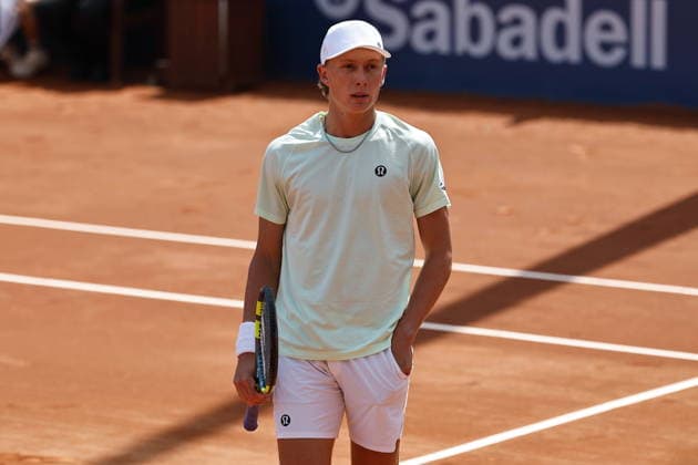 Ethan Quinn (USA), APRIL13, 2026 - Tennis : Quinn during singles 1st round match against Reilly Opelka on the Barcelona Open Banc Sabadell tennis tournament at the Real Club de Tenis de Barcelona in Barcelona, Spain. Noxthirdxpartyxsales  aflo_326843334
