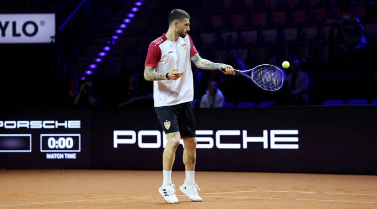 13 04 2026, Germany, Stuttgart, Tennis Porsche Tennis Grand Prix, Porsche One Point Challenge, Fabian Bredlow