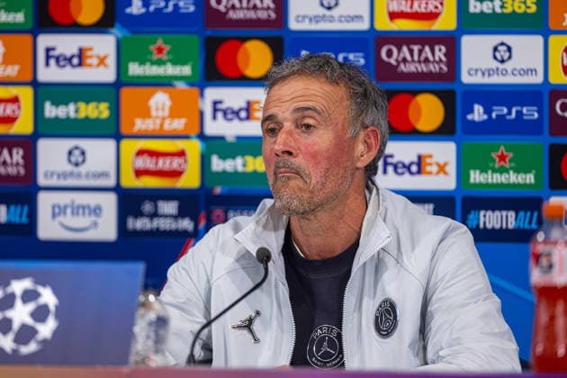 Football - UEFA Champions League - Quarter-Final - 2nd Leg - Liverpool FC v Paris Saint-Germain FC - MD-1 LIVERPOOL, ENGLAND - Monday, April 13, 2026: Paris Saint-Germain s head coach Luis Enrique during a press conference, PK, Pressekonferenz at Anfield ahead of the UEFA Champions League Quarter-Final 2nd Leg game between Liverpool FC and Paris Saint-Germain FC. (Photo by David Rawcliffe Propaganda) LIVERPOOL Anfield MERSEYSIDE ENGLAND  Copyright: xDavidxRawcliffex P2026-04-13-Liverpool_PSG_MD-1-164