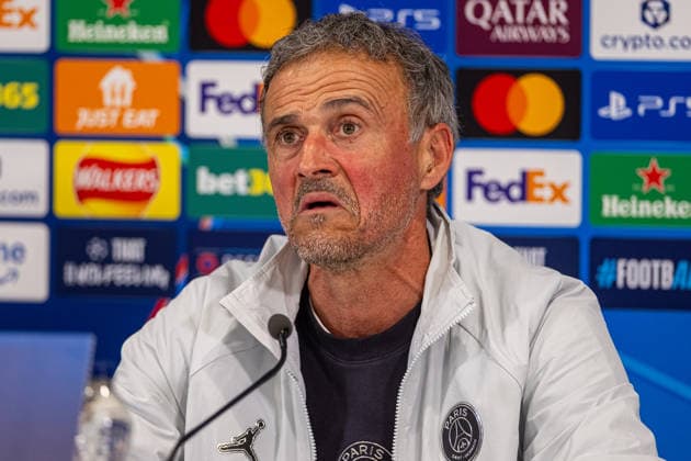 Football - UEFA Champions League - Quarter-Final - 2nd Leg - Liverpool FC v Paris Saint-Germain FC - MD-1 LIVERPOOL, ENGLAND - Monday, April 13, 2026: Paris Saint-Germain s head coach Luis Enrique during a press conference, PK, Pressekonferenz at Anfield ahead of the UEFA Champions League Quarter-Final 2nd Leg game between Liverpool FC and Paris Saint-Germain FC. (Photo by David Rawcliffe Propaganda) LIVERPOOL Anfield MERSEYSIDE ENGLAND  Copyright: xDavidxRawcliffex P2026-04-13-Liverpool_PSG_MD-1-166