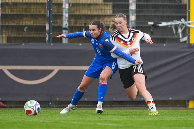 13 04 2026, xydrx, soccer, international match, European Championship qualification U19 women, Germany Slovakia, IMS Arena Hana Michalikova SVK, 6 7z Zoe Schick GER,7 DFB regulations prohibit any use of photographs as image sequences and or quasi video Copyright: HMBxMedia YannisxDreimann
