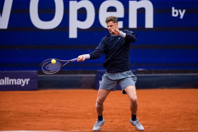 MUNICH, GERMANY - APRIL 13: Yannick Hanfmann (GER) during the BMW Open by Bitpanda Singles match between Alexander Blockx (BEL) vs Yannick Hanfmann (GER) at MTTC Iphitos on April 13, 2026 in Munich, Germany. Bavaria Germany Copyright: xSteffiexWunderlx