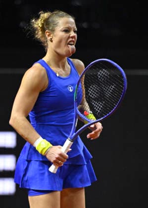Laura Siegemund GER Disappointment disappointed after missed goal chance Gesture Gesture sticks out tongue Tennis Ladies Porsche Cup Porsche Tennis Grand Prix GP Stuttgart 2026 Porsche Arena 11 19 04 2026 DFL REGULATIONS PROHIBIT ANY USE OF PHOTOGRAPHS AS IMAGE SEQUENCES AND OR QUASI VIDEO Tennis Ladies Porsche Cup Porsche Tennis Grand Prix GP Stuttgart 2026
