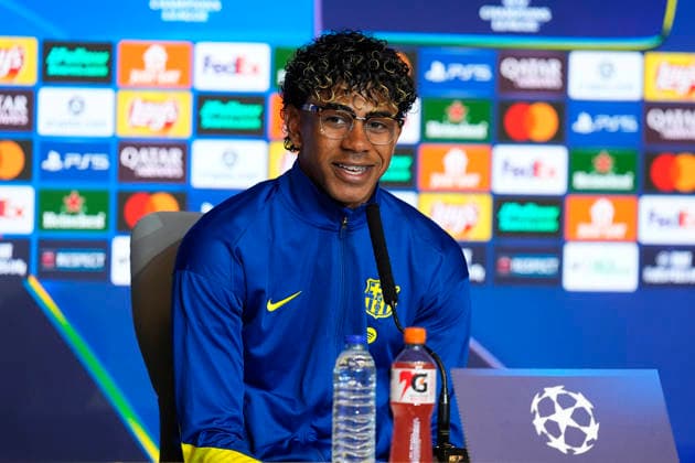 ATLETICO DE MADRID V FC Barcelona, Barca CHAMPIONS LEAGUE 2025 2026. QUARTER-FINALS. 2ND LEG MATCH. FC Barcelona s Lamine Yamal during the press conference, PK, Pressekonferenz prior UEFA Champions League - Quarter-finals, 2nd leg match against Atletico de Madrid. April 13, 2026. (ALTERPHOTOS Acero) MadridSpain  Copyright: xAcerox
