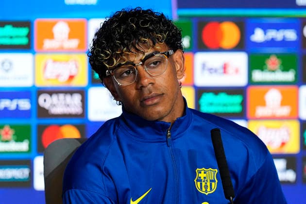 ATLETICO DE MADRID V FC Barcelona, Barca CHAMPIONS LEAGUE 2025 2026. QUARTER-FINALS. 2ND LEG MATCH. FC Barcelona s Lamine Yamal during the press conference, PK, Pressekonferenz prior UEFA Champions League - Quarter-finals, 2nd leg match against Atletico de Madrid. April 13, 2026. (ALTERPHOTOS Acero) MadridSpain  Copyright: xAcerox