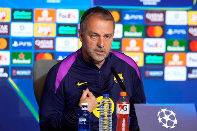 ATLETICO DE MADRID V FC Barcelona, Barca CHAMPIONS LEAGUE 2025 2026. QUARTER-FINALS. 2ND LEG MATCH. FC Barcelona s coach Hansi Flick during the press conference, PK, Pressekonferenz prior UEFA Champions League - Quarter-finals, 2nd leg match against Atletico de Madrid. April 13, 2026. (ALTERPHOTOS Acero) MadridSpain  Copyright: xAcerox