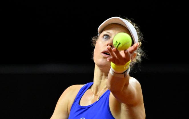 Laura Siegemund GER Action Serve Tennis Womens Porsche Cup Porsche Tennis Grand Prix GP Stuttgart 2026 Porsche Arena 11 19 04 2026 DFL REGULATIONS PROHIBIT ANY USE OF PHOTOGRAPHS AS IMAGE SEQUENCES AND OR QUASI VIDEO Tennis Womens Porsche Cup Porsche Tennis Grand Prix GP Stuttgart 2026