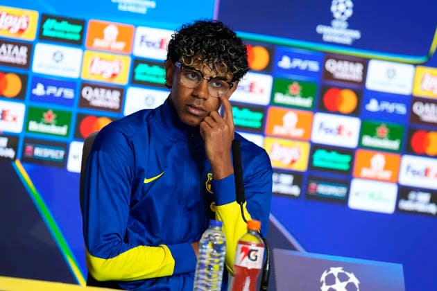 FC Barcelona, Barca s Lamine Yamal during the press conference, PK, Pressekonferenz prior UEFA Champions League - Quarter-finals, 2nd leg match against Atletico de Madrid. April 13, 2026. (20260413409)