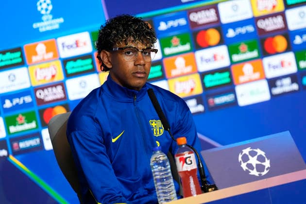 FC Barcelona, Barca s Lamine Yamal during the press conference, PK, Pressekonferenz prior UEFA Champions League - Quarter-finals, 2nd leg match against Atletico de Madrid. April 13, 2026. (20260413422)