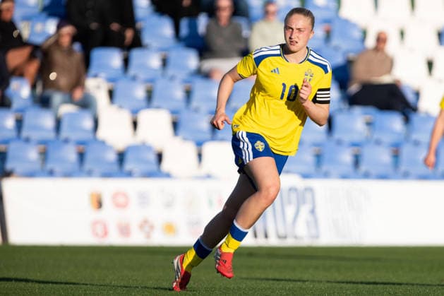 260413 Wilma Leidhammar of Sweden during the international friendly football match between Norway and Sweden on April 13, 2026 in Murcia Photo Pascu Mendez BILDBYRAN code XZ XZ0231 fotboll football soccer fotball u23 under 23 norway sverige sweden dam bbeng träningsmatch friendly  Copyright: PascuxMendez BB260413ZT006