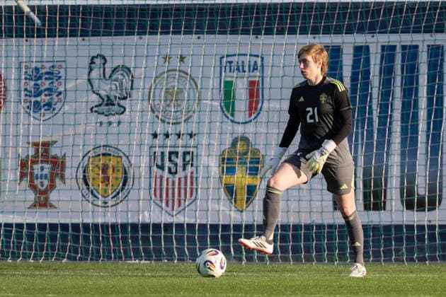260413 Goalkeeper Moa Edrud of Sweden during the international friendly football match between Norway and Sweden on April 13, 2026 in Murcia Photo Pascu Mendez BILDBYRAN kod XZ XZ0231 fotboll football soccer fotball u23 under 23 norge norway sverige sweden dam bbeng träningsmatch friendly  Copyright: PascuxMendez BB260413ZO010