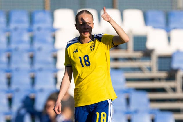 260413 Lisa Löwing of Sweden during the international friendly football match between Norway and Sweden on April 13, 2026 in Murcia Photo Pascu Mendez BILDBYRAN code XZ XZ0231 fotboll football soccer fotball u23 under 23 norway sverige sweden dam bbeng träningsmatch friendly  Copyright: PascuxMendez BB260413ZZ007